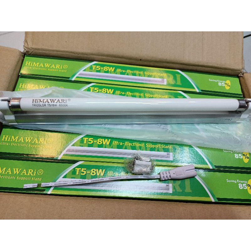 Lampu TL T5 8W 30CM HIMAWARI Satu Set Siap Pakai