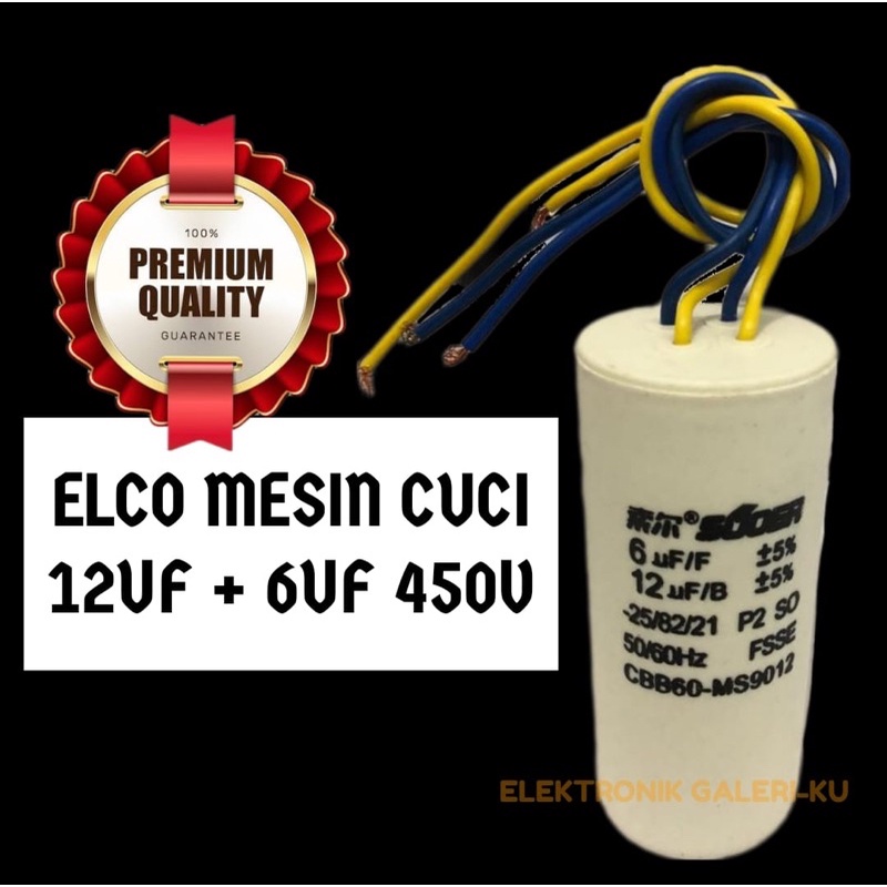 ELCO MESIN CUCI SUOER 12UF + 6UF 450V