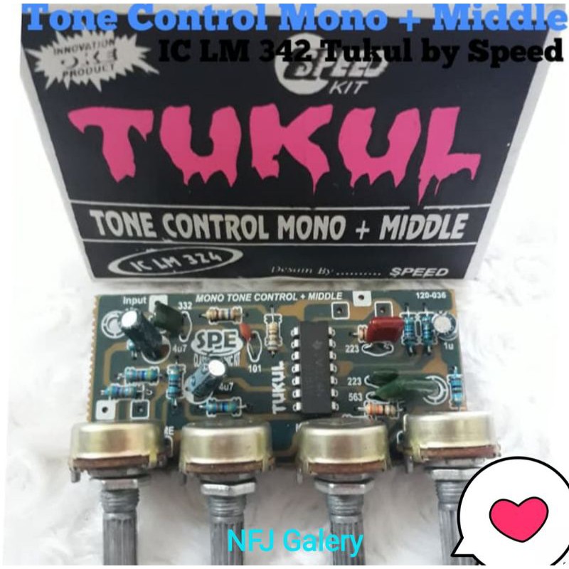 Kit Tone Control mono Plus Middle Tukul Sparepart Elektronik Power amplifier Aktif speaker