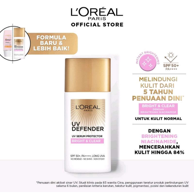 L’Oreal Paris UV Defender – Bright & Clear UV Serum Protector