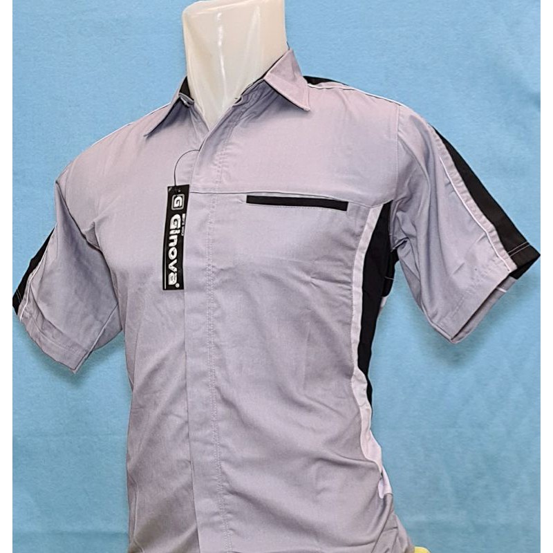 kemeja Formal. seragam kerja . kantor pt. cv. kemeja abu kombinasi costum bordir