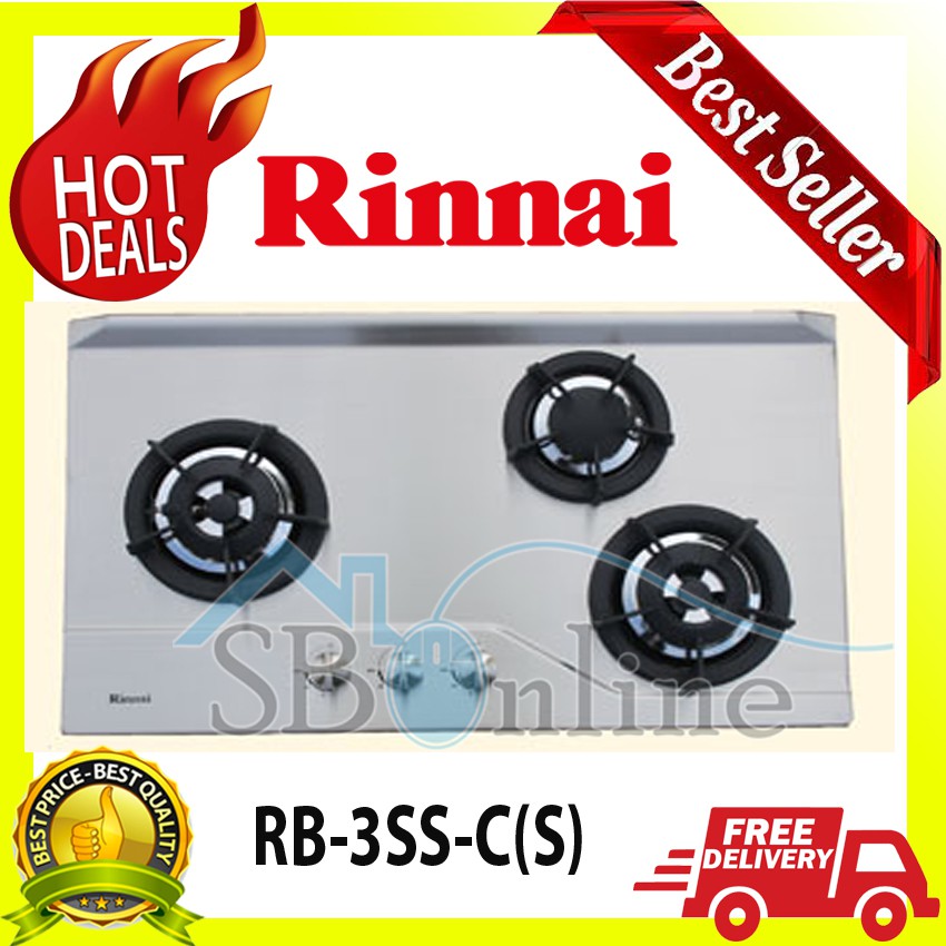 Kompor Gas Tanam Built in Hob Rinnai RB-3SS-C(S)