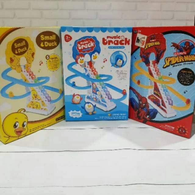 MAINAN SLILE TANGGA TRACK SLIDE PINGUIN SPIDERMAN BEBEK