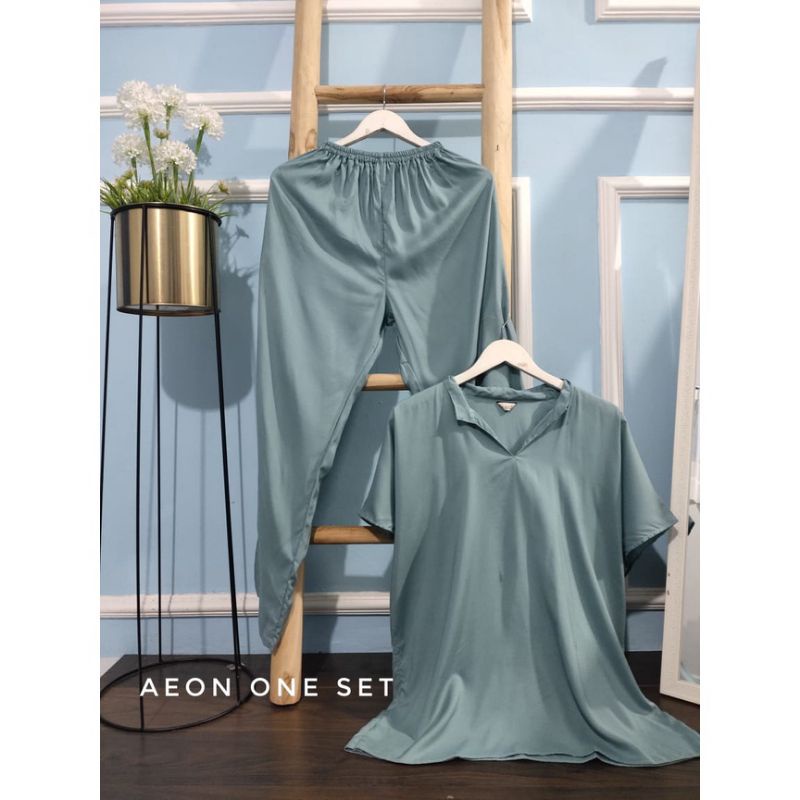 AEON ONE SET POLOS RAYON LENGAN PENDEK BUSUI ALL SIZE-2