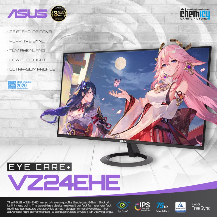 Asus VZ24EHE 23.8inch 75Hz Full HD Adaptive-Sync Gaming Monitor