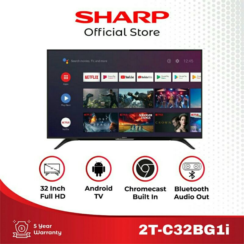 SHARP LED (2T-C32BG1i) Android TV HDR 32 Inch