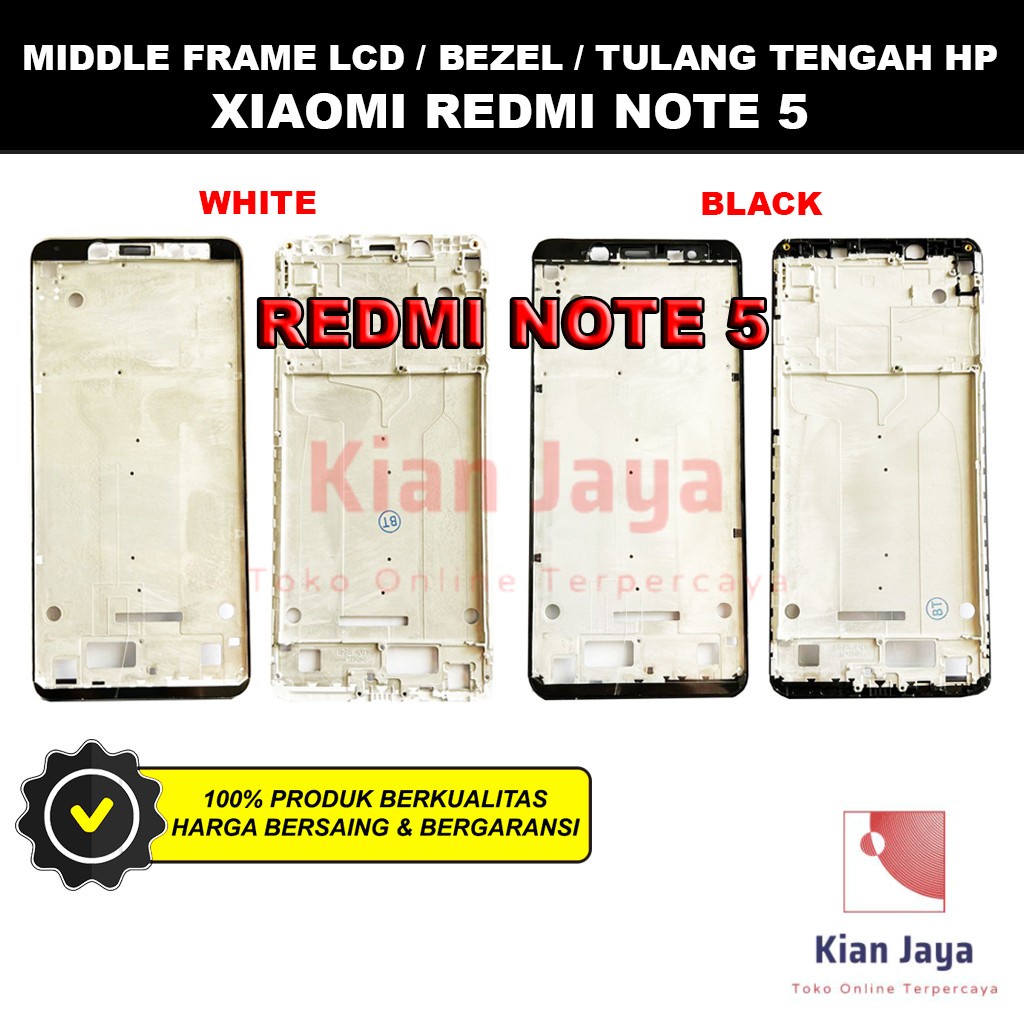 Middle Frame LCD Handphone Xiaomi Redmi Note 5 Tulang Casing Tatakan Bezel Bazel Hp