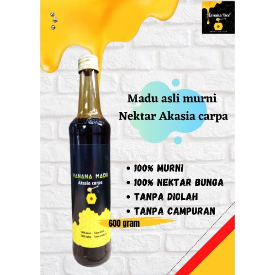 

MADU SUPER ALAMI MURNI ASLI tanpa campuran 600 gram Riau nektar Akasia carpa