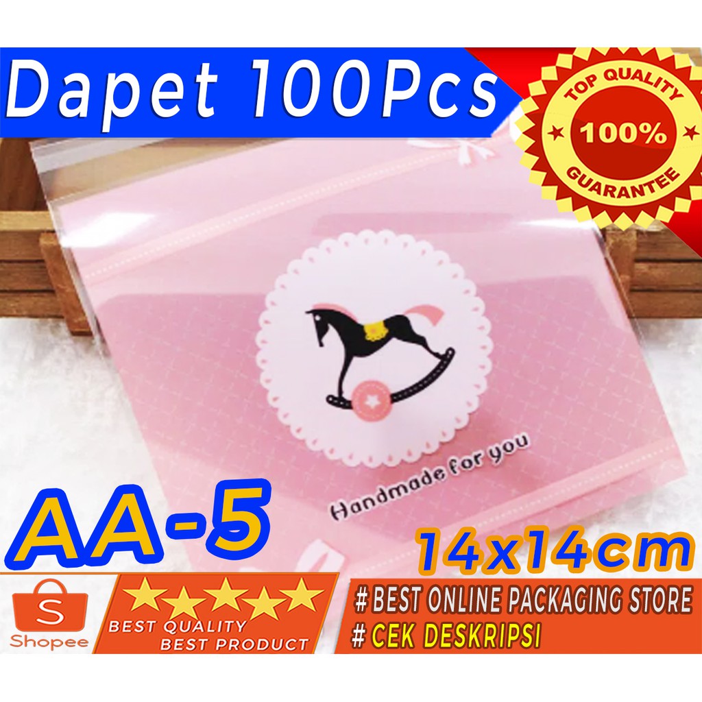 

TERLENGKAP&TERMURAH) COOKIES BAG / PLASTIK COOKIES MOTIF 14x14 - AA5 isi 100lbr