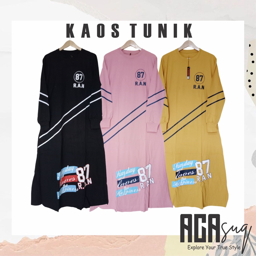 KAOS TUNIK WANITA / TUNIK WANITA TERBARU 2021 KEKINIAN / TUNIK KAOS PANJANG/TUNIK WANITA DEWASA ATAS