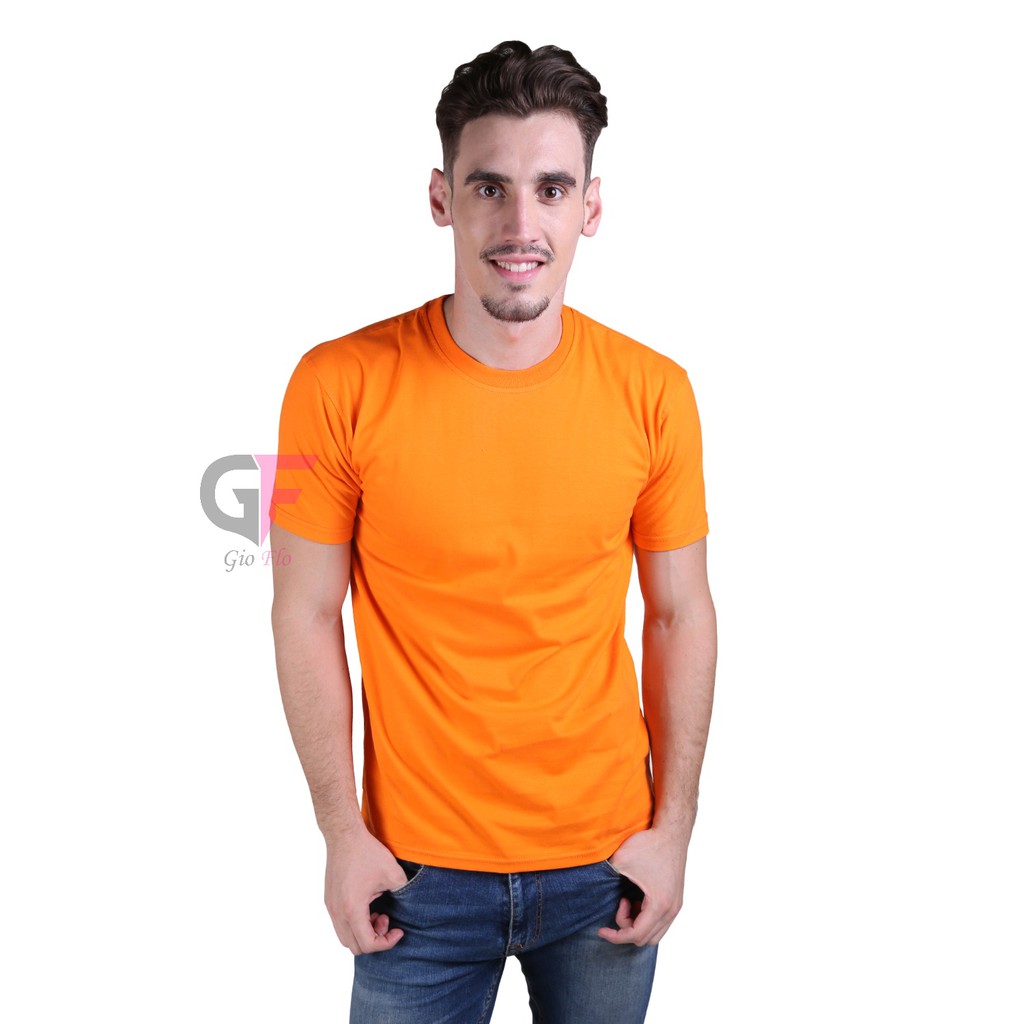 GIOFLO Pakaian Pria Kaos Distro Keren Lengan Pendek Orange / PLS 24