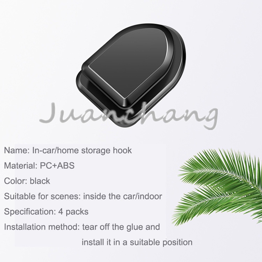 1 / 4 Pcs Gantungan Penyimpanan Kabel USB Headphone Dengan Perekat Untuk Interior Mobil