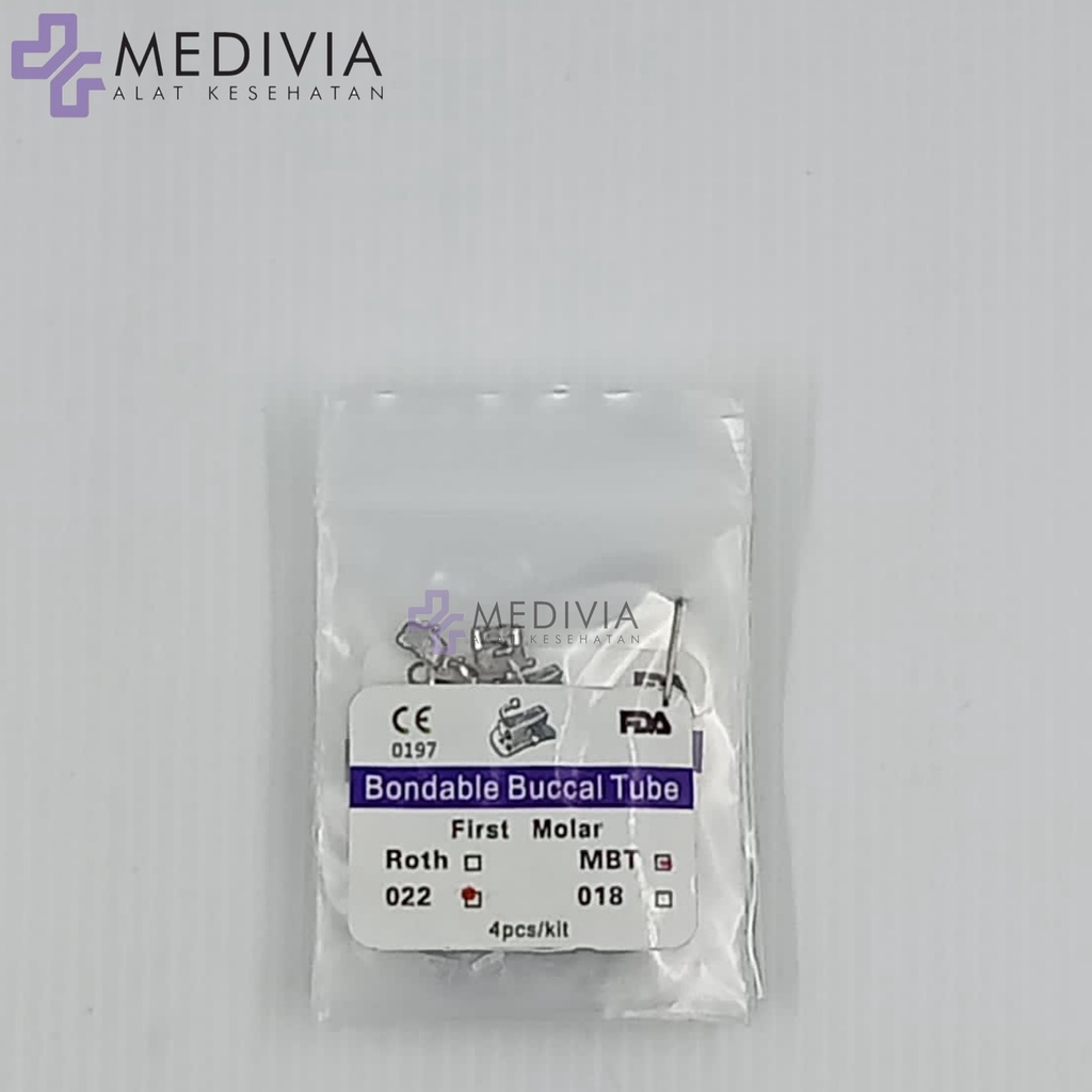 BUCCAL TUBE FDA APPROVED/ FDA RECOMMENDATION BONDABLE FDA M1-M2 ISI 4 MBT/ ROTH