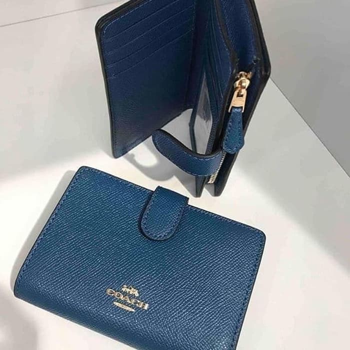 dompet Coach Medium Wallet Blue leather original