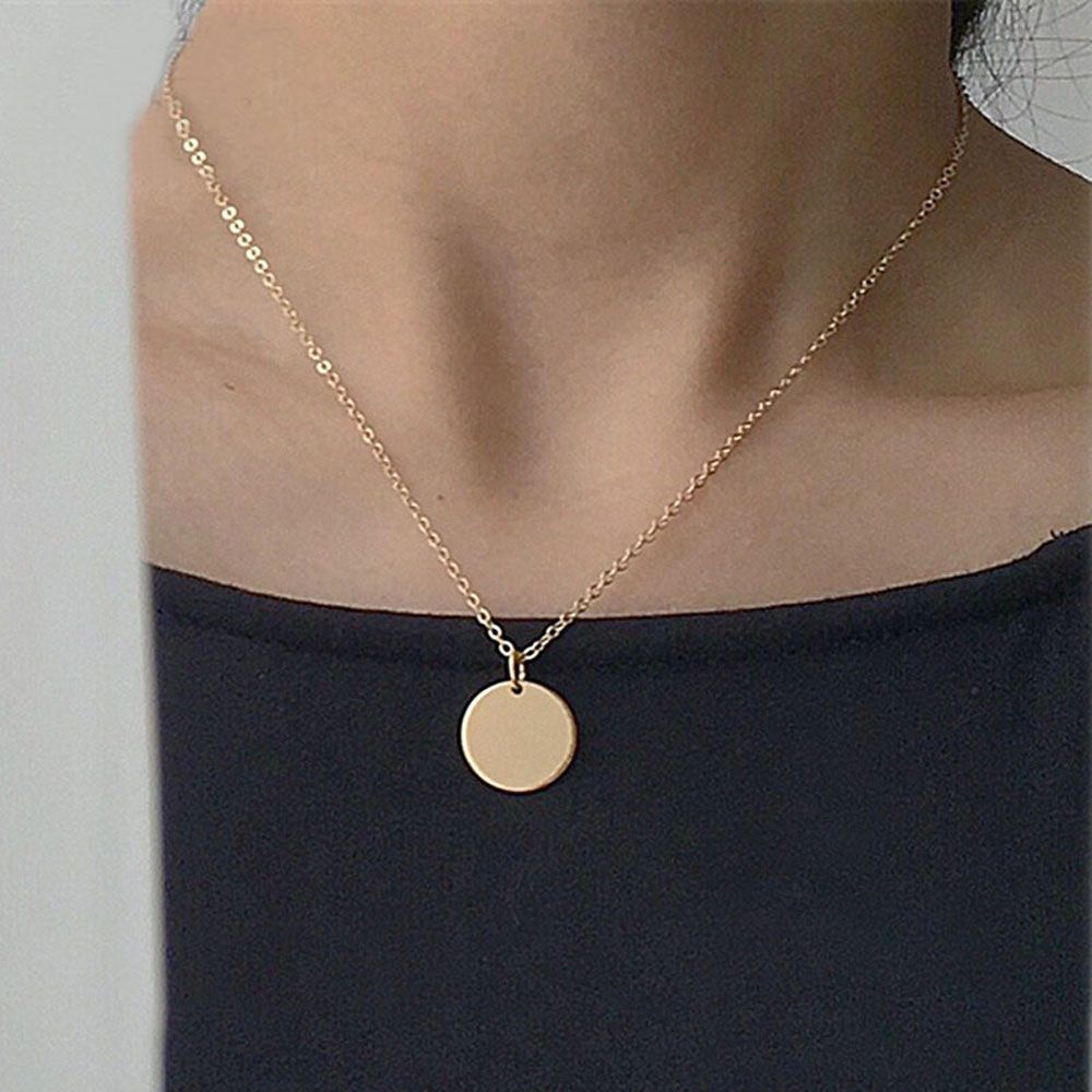 MXBEAUTY Elegant Choker OL Clavicle Chain Necklace Circle Coin Chain Wedding Pendant Bijoux Jewelry/Multicolor