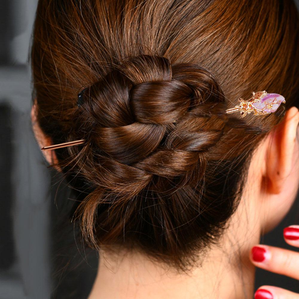 NEEDWAY Tongkat Rambut Wanita Perempuan Klasik Logam Hanfu Aksesoris Gaya Cina Sumpit Rambut