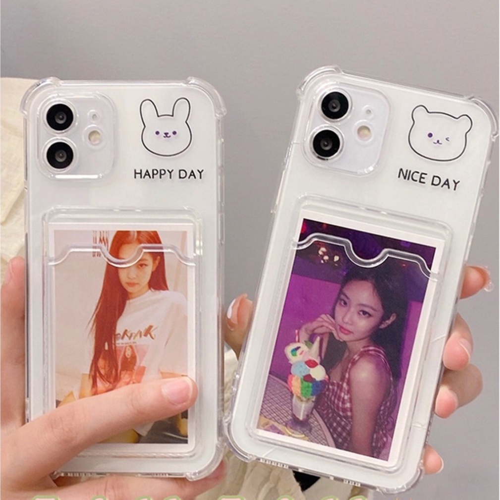 PRINTING CLEAR CARD CASE for samsung a50s a30s a50 S21 ULTRA VIVO Y15S y01 Y15A v21e y20 y20s y12s y17 y12 y15 y11 y50 y30 realme c3