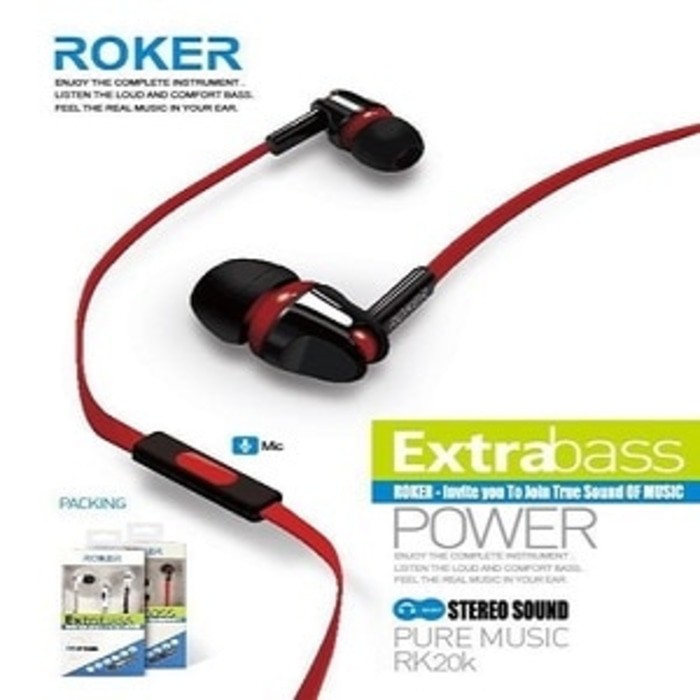 HANDSFREE - HEADSET - HF ROKER EXTRA BASS RK20K