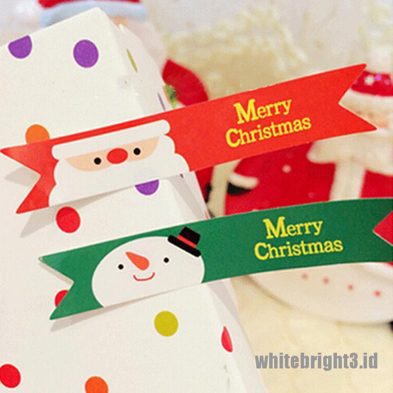 &lt; White3 &gt; 36 Pcs Stiker Label Motif Santa Claus Natal Untuk Dekorasi Scrapbook / Kartu DIY