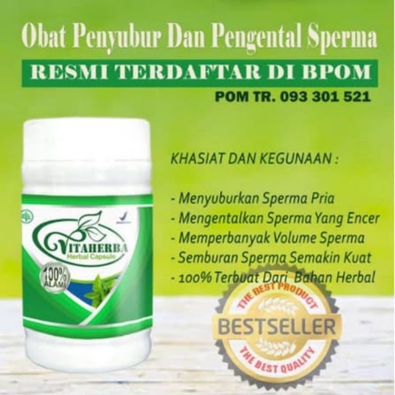 ORIGINAL Obat Kesuburan Pria Mandul - Pengental Penambah Sperma Vitaherba 30 kapsul