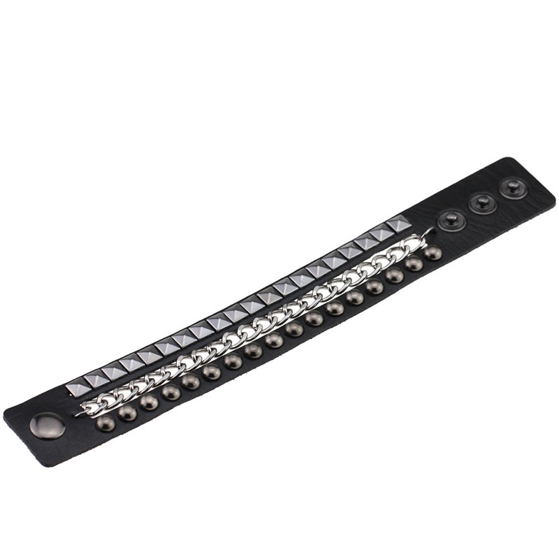 Rantai Multilayer Bahan Kulit Gaya Gothic Punk