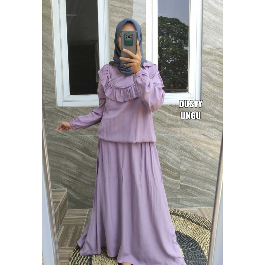 SETELAN ROK RAYON POLOS / SETELAN ROK POLOS RUFFLE / SETELAN ROK WANITA / SETELAN ROK MUSLIM