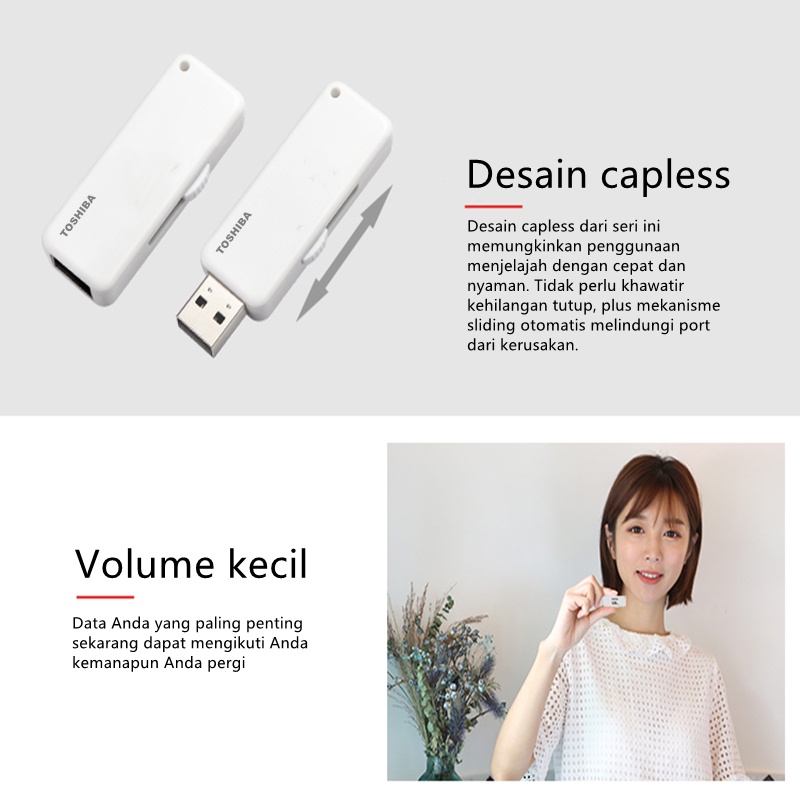 KIOXIA TransMemory 32/64/128GB USB 2.0 U203 Toshiba Yamabiko Flashdisk U203 Original Garansi Resmi Flashdisk Alsi