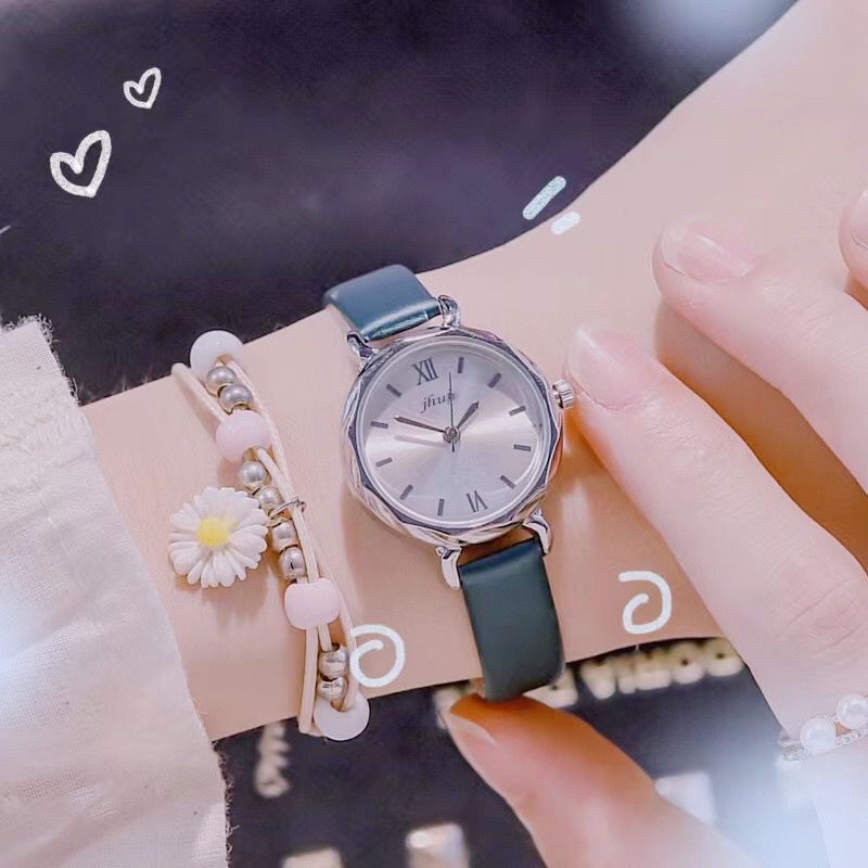 BAJ Jam Tangan Quartz Strap PU Analog Casual Gaya Retro Wanita Persegi Watch Korean Fashion Body Belimbing RM032