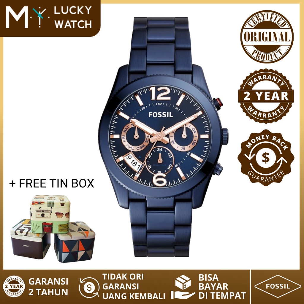 [ FOSSIL ORIGINAL - GARANSI ] JAM TANGAN WANITA FOSSIL PERFECT BOYFRIEND ES 4093 SERIES STAINLESS ST
