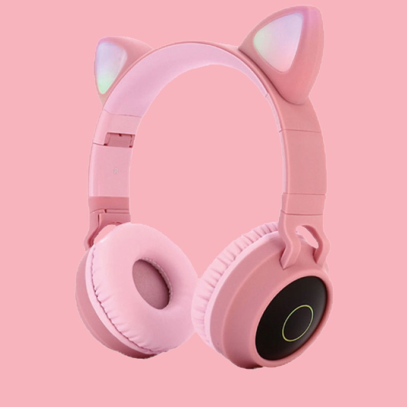 Cat Ear Headphones Wireless Bluetooth Headset LED / Headphone lucu ada Lampu BT-028C