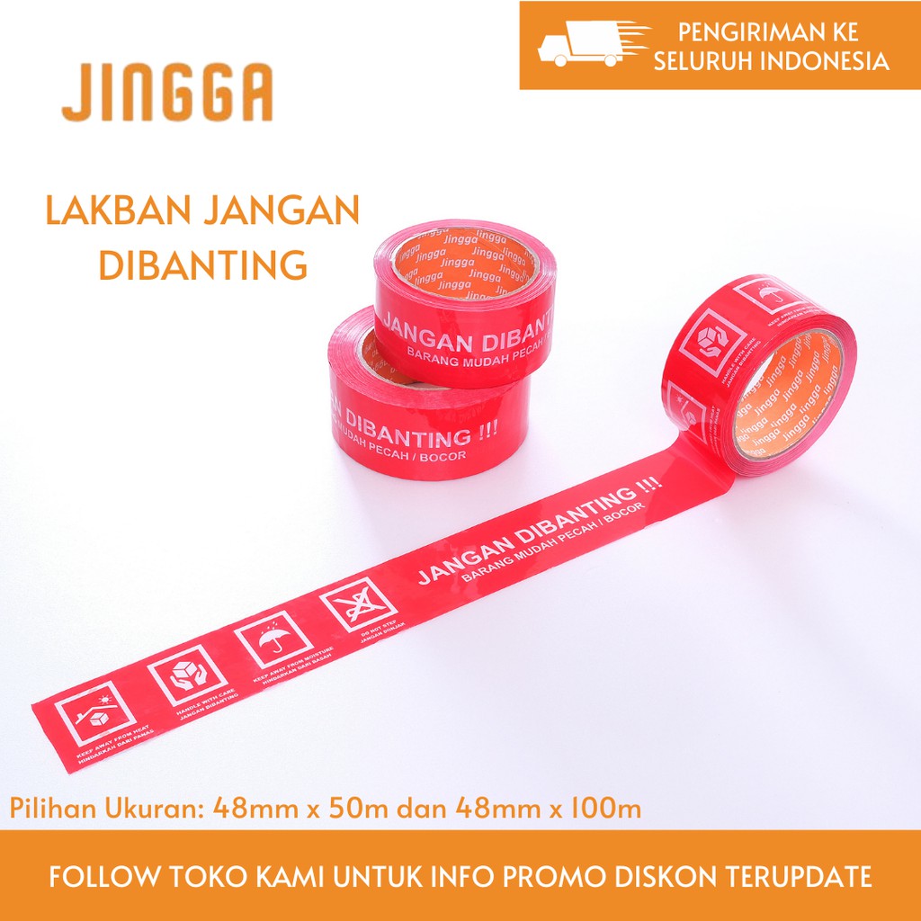 

Lakban / OPP Tape Jangan Dibanting 48mm x 50m (47 micron)