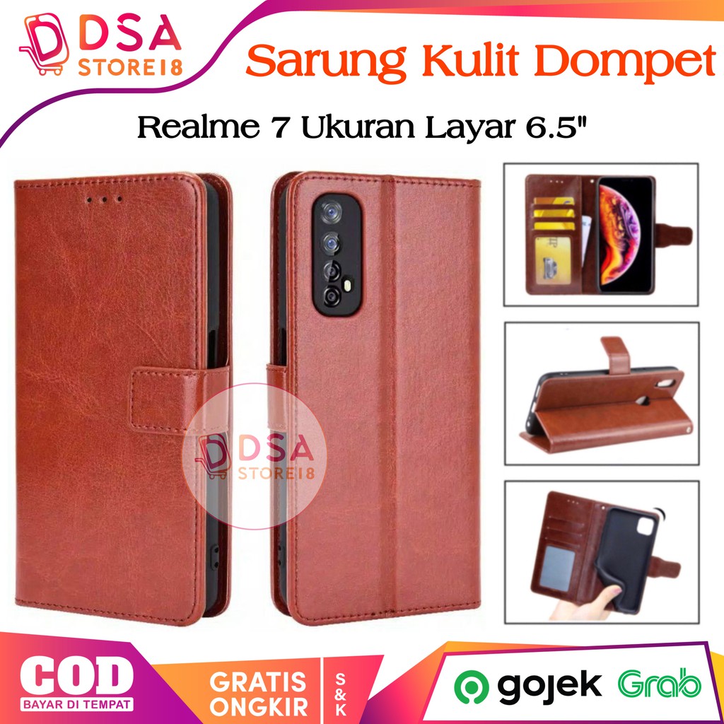 Case Hp Realme 7 Realme7 / Casing Hp Realme 7 / Kesing Realme 7 Leather Case Flip Cover Wallet Dompe