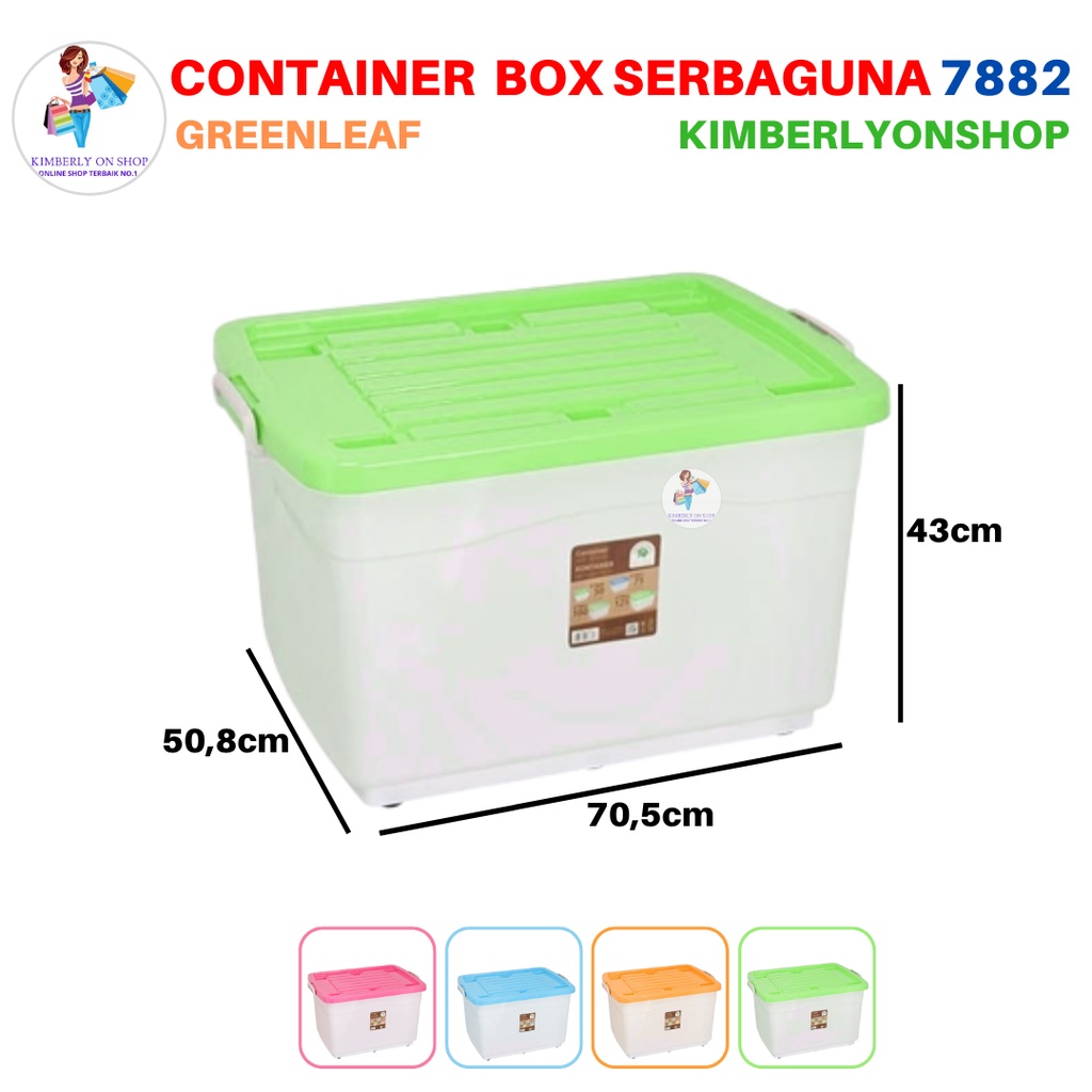 Container Box SIERRA 100 L Tempat Penyimpanan Roda 7882 Green Leaf