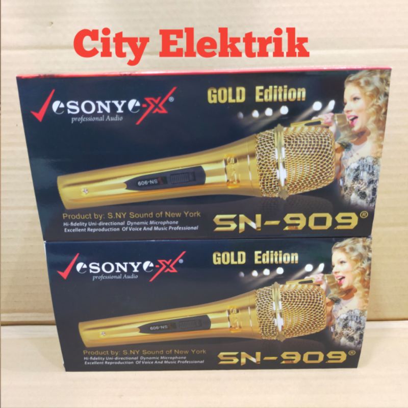 MIC KARAOKE SONY SN - 909 GOLD EDITION / MICROPHONE KABEL / MIC KABEL SONY SN 909 GOLD EDITION