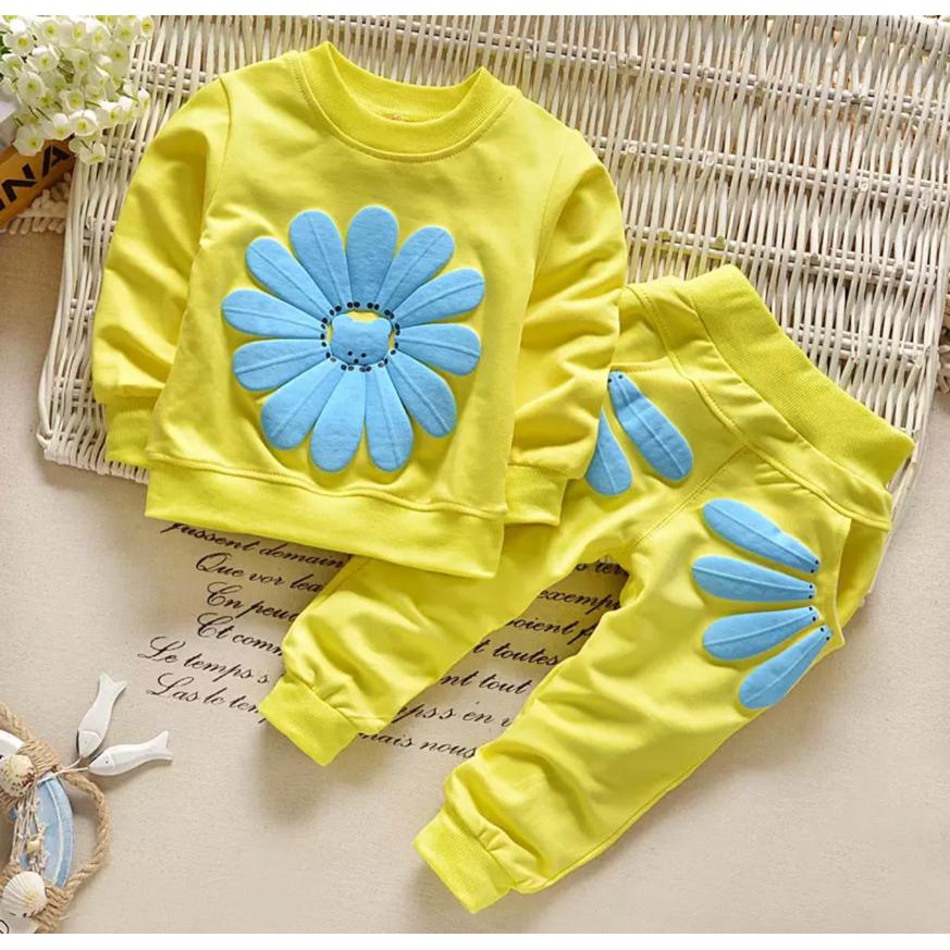 SETELAN SWEATER ANAK PEREMPUAN SUN FLOWERS SIZE 1-5 TAHUN BAHAN BABYTERRY LEMBUT/ SETELAN SWEATER ANAK CEWE/ SWEATER SUN FLOWERS ANAK PEREMPUAN/ SWEATER HITS ANAK PEREMPUAN