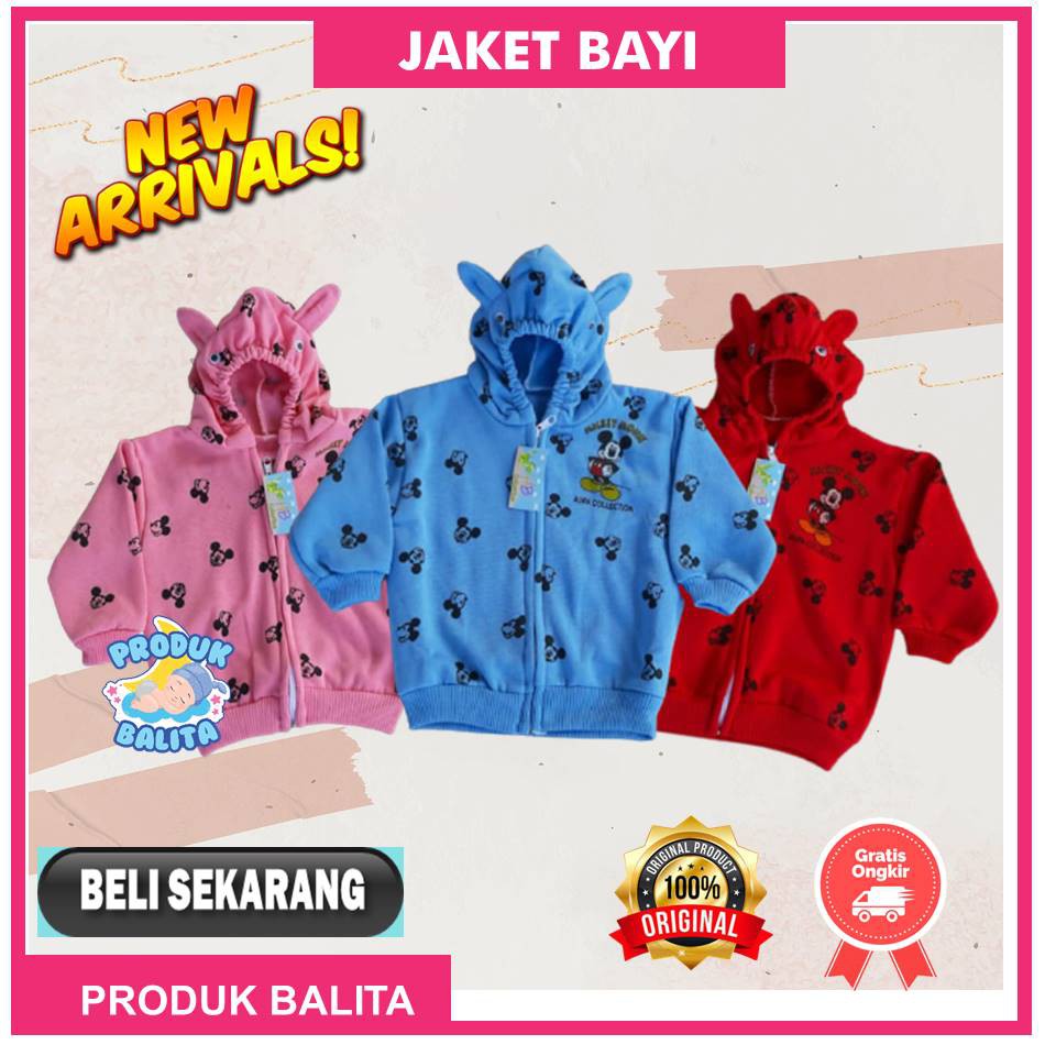 Jaket Bayi Anak Perempuan Laki laki Halus Lembut Lucu / 0-6 / 6-12 Bulan / 1 Tahun