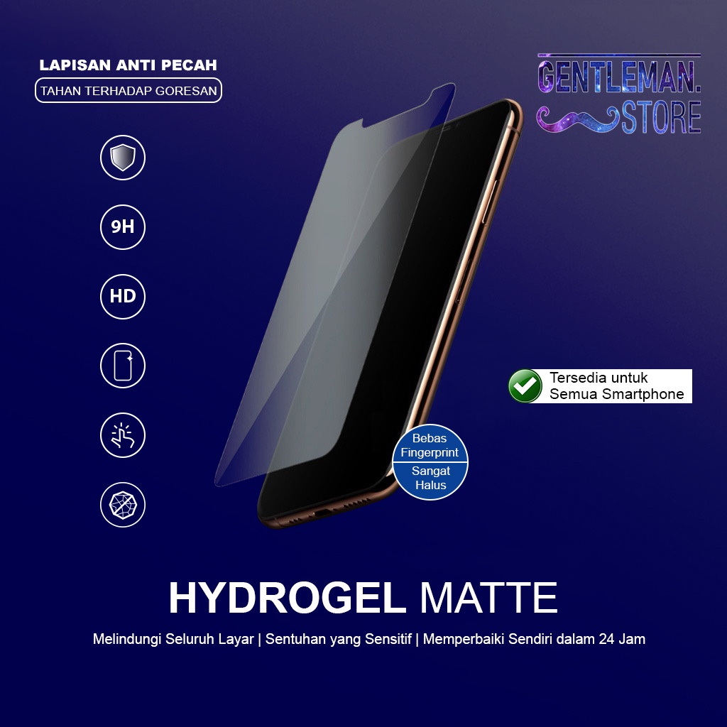 HYDROGEL SCREEN PROTECTOR ANTI GORES NOT TEMPERED GLASS FULL COVER ALL TYPE INFINIX IPHONE OPPO POCO REALME SAMSUNG VIVO XIAOMI LENGKAP