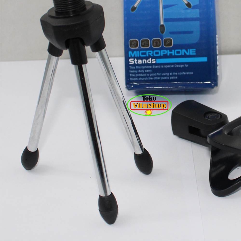 STAND MIC MEJA KAKI 3 / DEKS STAND MIKROPON PORTABLE MINI MIK HOLDER