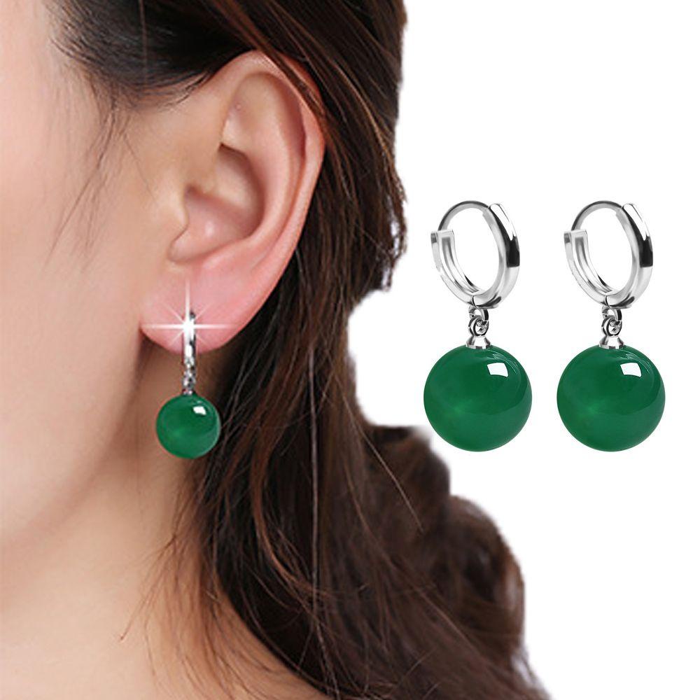 Needway Wanita Anting Hoop Perempuan Elegan Qiqi Cosplay Pendent Manik-Manik Bulat Genshin Impact Earrings