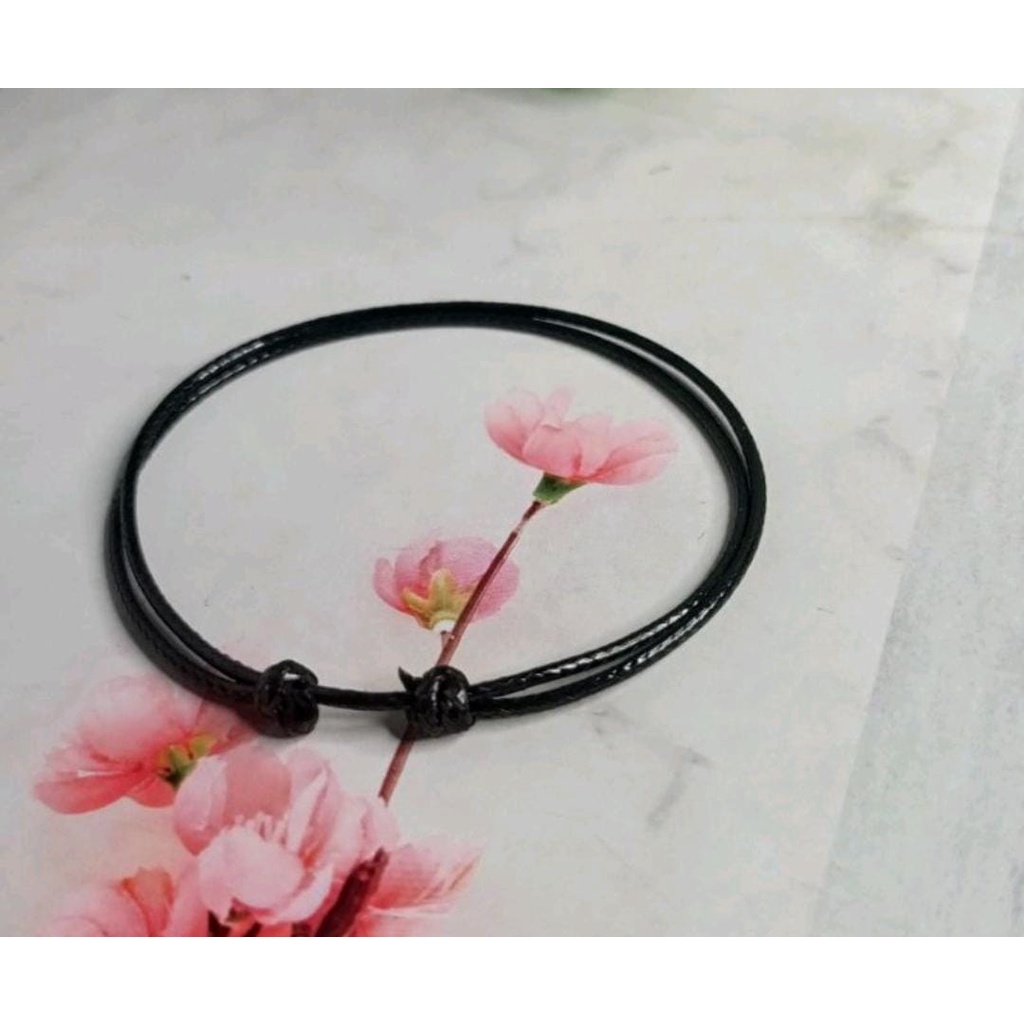 GELANG TALI HITAM KOREA IMPORT PRIA DAN WANITA 1.5 MM