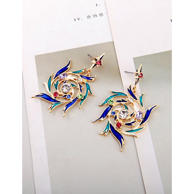 LRC Anting Tusuk Fashion Color Drip Ear Studs F60183