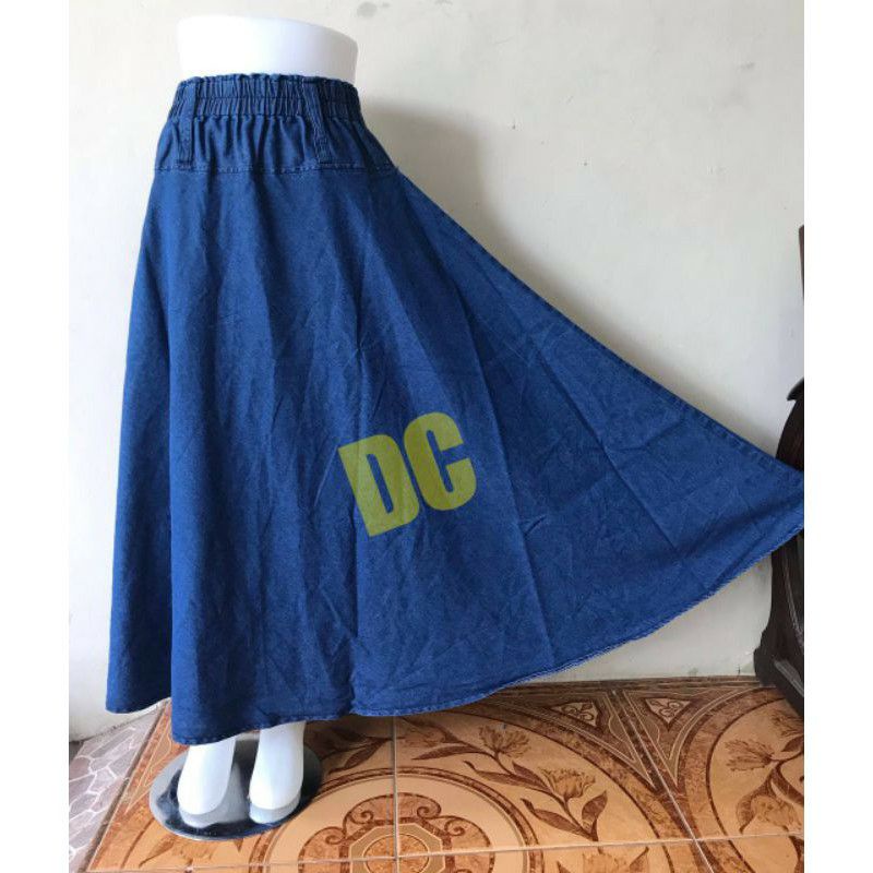 rok payung jeans/rok payung polos