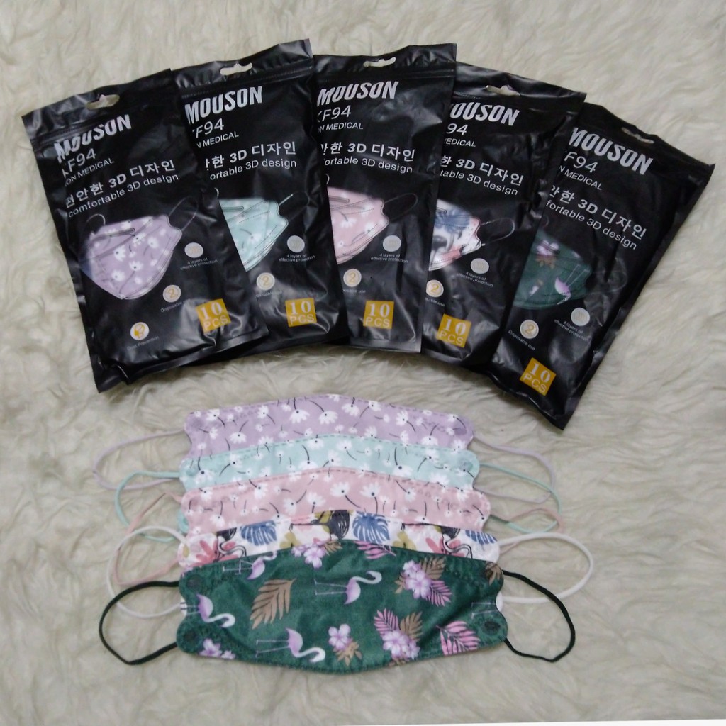 Masker KF94 Mouson 4PLY Mask KF 94 Motif / Masker Korea 4PLY MODEL EVO MASK MOTIF