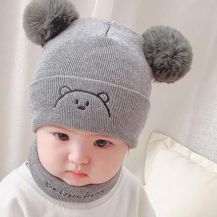 Murah Populer Topi Bayi Rajut PomPom Bear - 022.4692