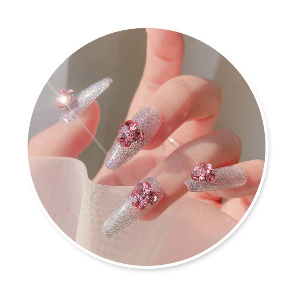 Augustina Nail Art Berlian Imitasi Trendi Halus Mengkilap Kuku Berlian Imitasi Super Flash Ceko Tumpuk Bor Alloy DIY Nail Art Dekorasi