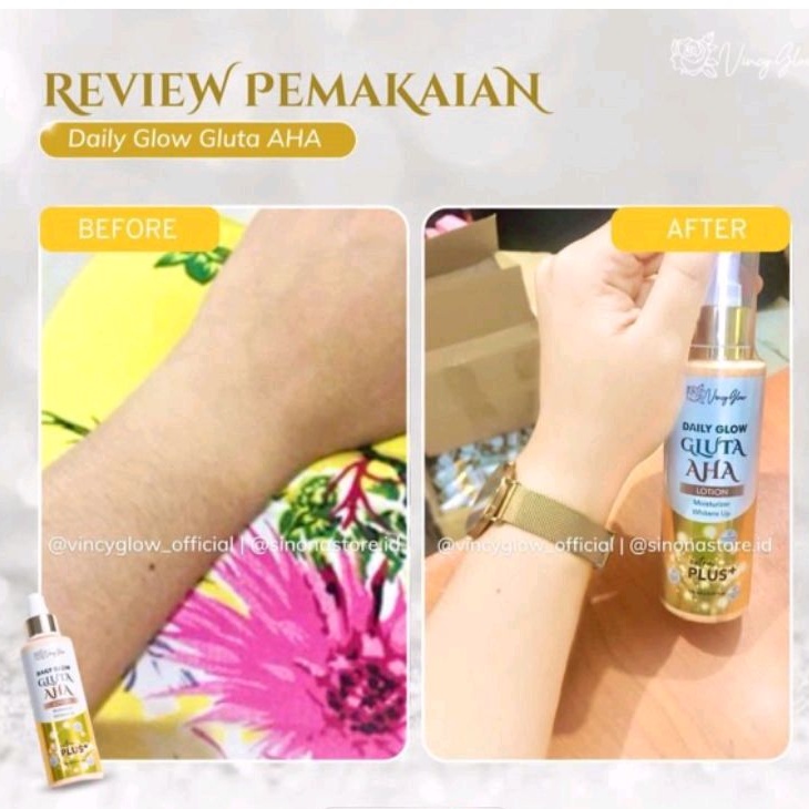 Vincy Glow Daily Glow Gluta AHA HB Lotion Whitening Extra