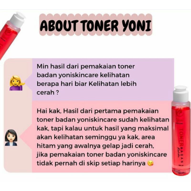 TONER BADAN YONI SKINCARE 100% ORIGINAL