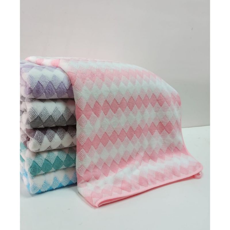 HANDUK DEWASA TOWEL MICROFIBER MOTIF CATUR SIZE 70X150-HANDUK DRWASA MURAH