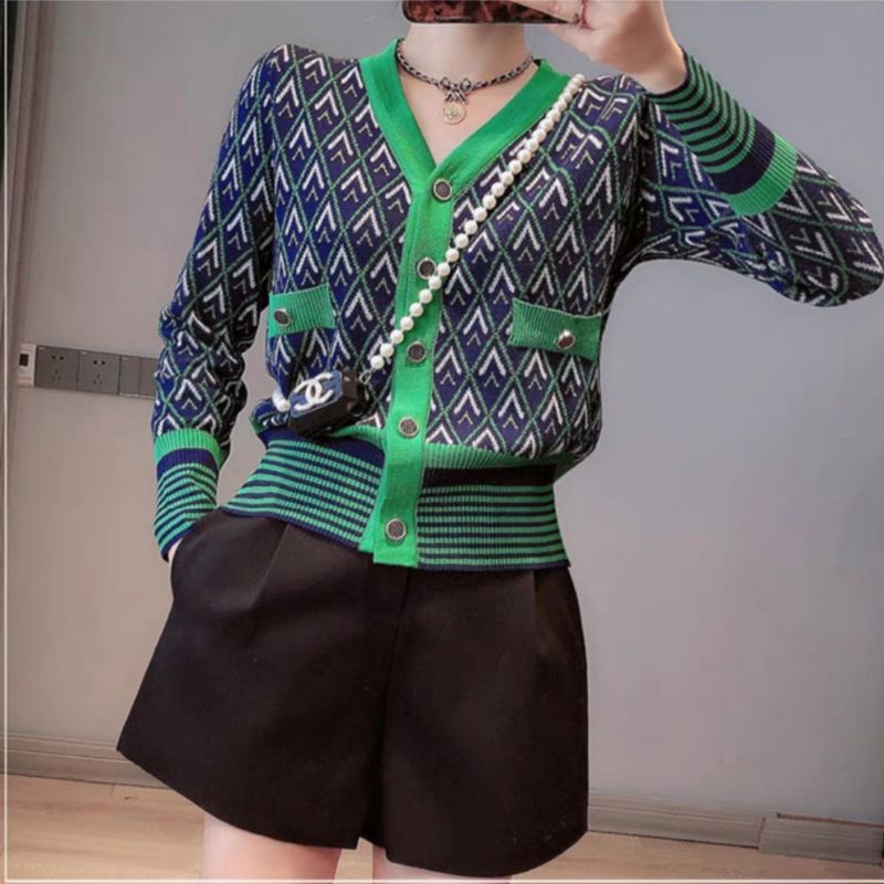 MDLV ~ 39008# Juana Knitted Cardigan Korea Look Zigzag Knit Outer Premium Fashion Import