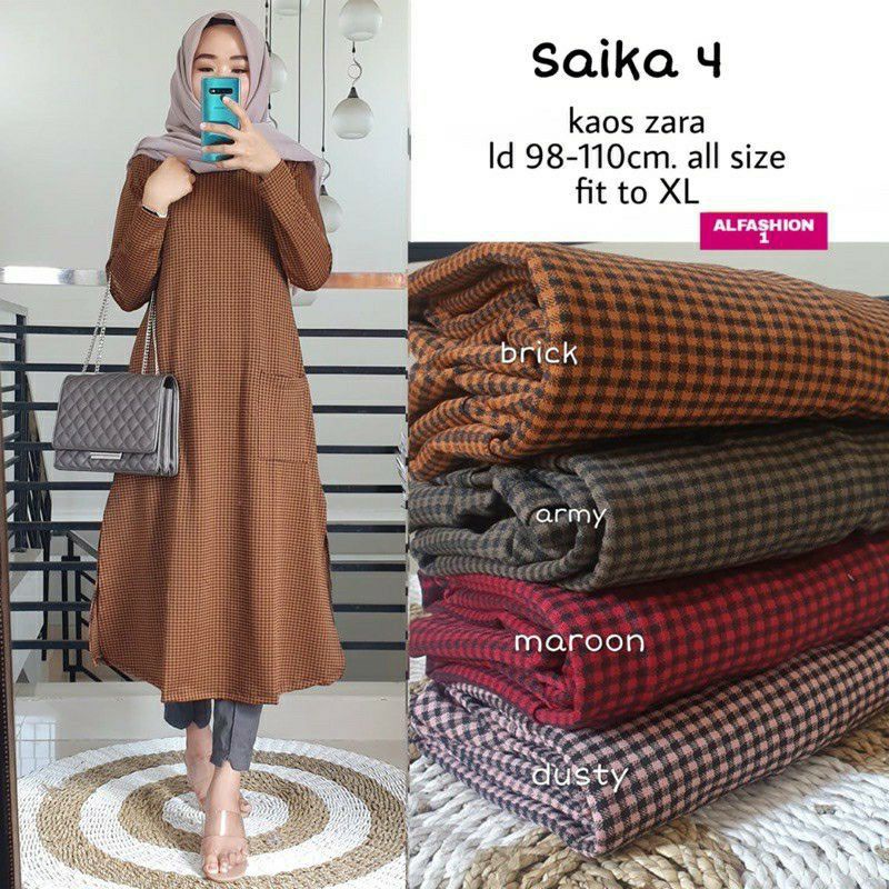 Saika Tunik 4 / Serla Tunic - Tunik Kaos Zara Premium LD100 / 191-5728